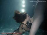 Underwater Blowjob by Redhead in Fishnet Bodystocking