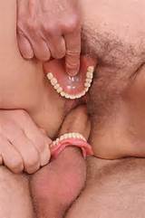 ... her dentures to work a cock with her toothless blowjob and gets jizzed