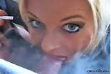 Brooke lights up and gives a smoking good blow job