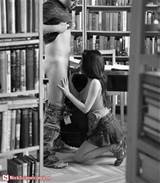 college library blowjob