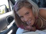 Blonde gives head in the car.