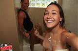 ... bathtub blowjob while her cute girlfriend takes the camera to film it